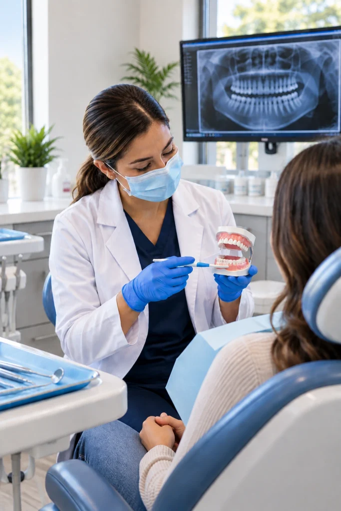 Dental Hygiene Demonstration in Modern